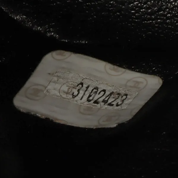CHANEL Around 1995 Made Double Turn-Lock Velour Backpack Mini Black