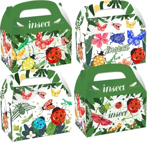 CIEOVO 24 Pack Bug Party Paper Gift Boxes, Insect Party Goodie Candy Bags Kraft Treat Paper Boxes for Insect Theme Baby Shower Favors Birthday Insect Research Party Supplies Decoration