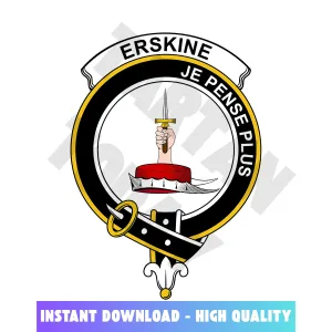 Clan Erskine Tartan Crest, Badges, Heraldry, Clans, Family Scotland PNG, Digital ClipArt High Quality RP83
