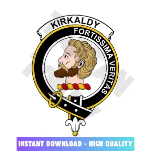 Clan Kirkaldy Tartan Crest, Badges, Heraldry, Clans, Family Scotland PNG, Digital ClipArt High Quality ZX95