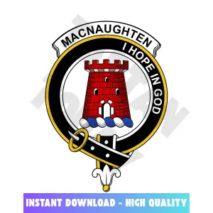 Clan MacNaughten Tartan Crest, Badges, Heraldry, Clans, Family Scotland PNG, Digital ClipArt High Quality CD33