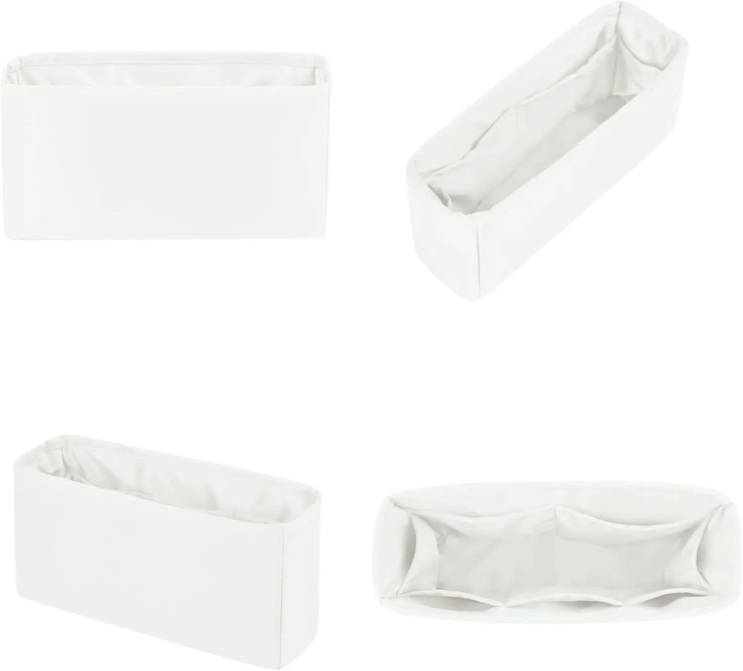Classic Flap Bag Organizer Insert, Purse Organizer Insert Compatible with Chanel Classic Flap Mini, Lightweight Purse Divider with Pockets (Blanc, CF Mini)