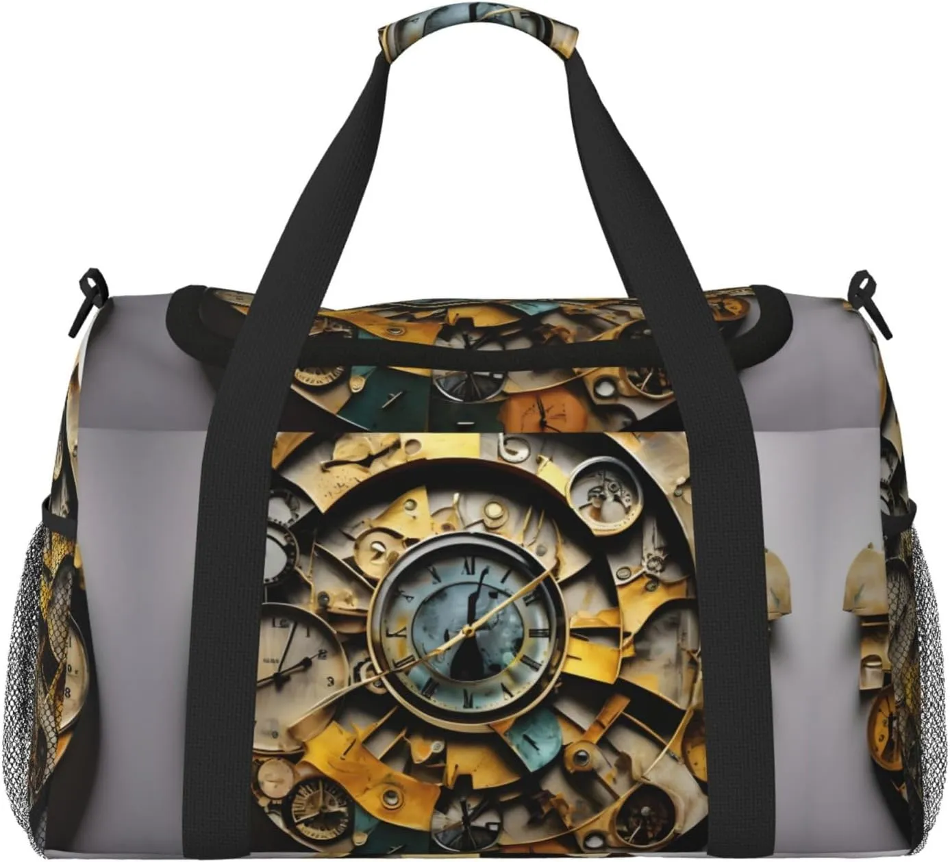 Clock Art print Overnight Bags for Women and Men Shoulder Bag Carry On Bag for Traveling Travel Essentials