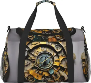 Clock Art print Overnight Bags for Women and Men Shoulder Bag Carry On Bag for Traveling Travel Essentials