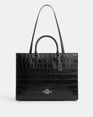 Coach Maggie Tote Bag Silver-Black