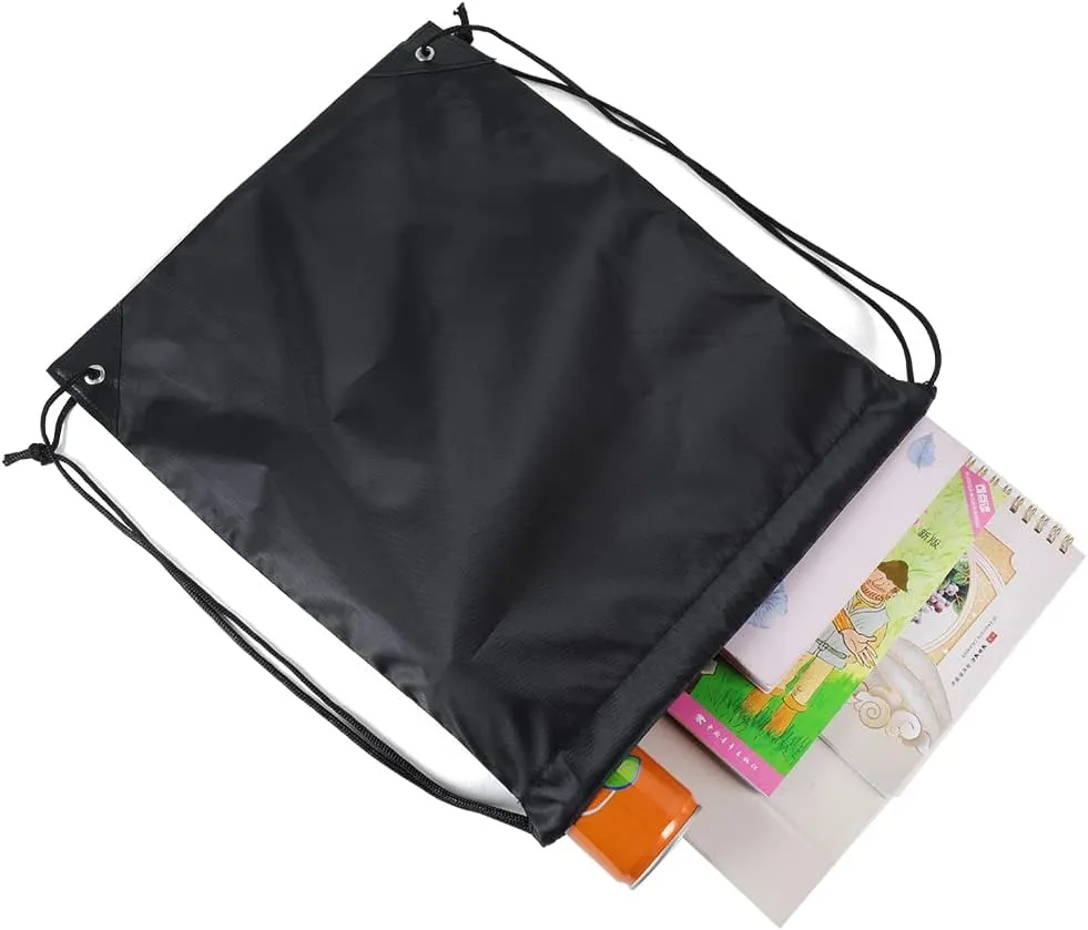 CODOBON 20 Pcs Drawstring Bags, Bulk Draw String Backpack, Cinch Polyester Bag for Gym Sport, Black