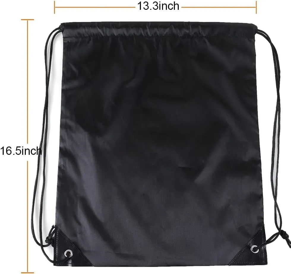 CODOBON 20 Pcs Drawstring Bags, Bulk Draw String Backpack, Cinch Polyester Bag for Gym Sport, Black