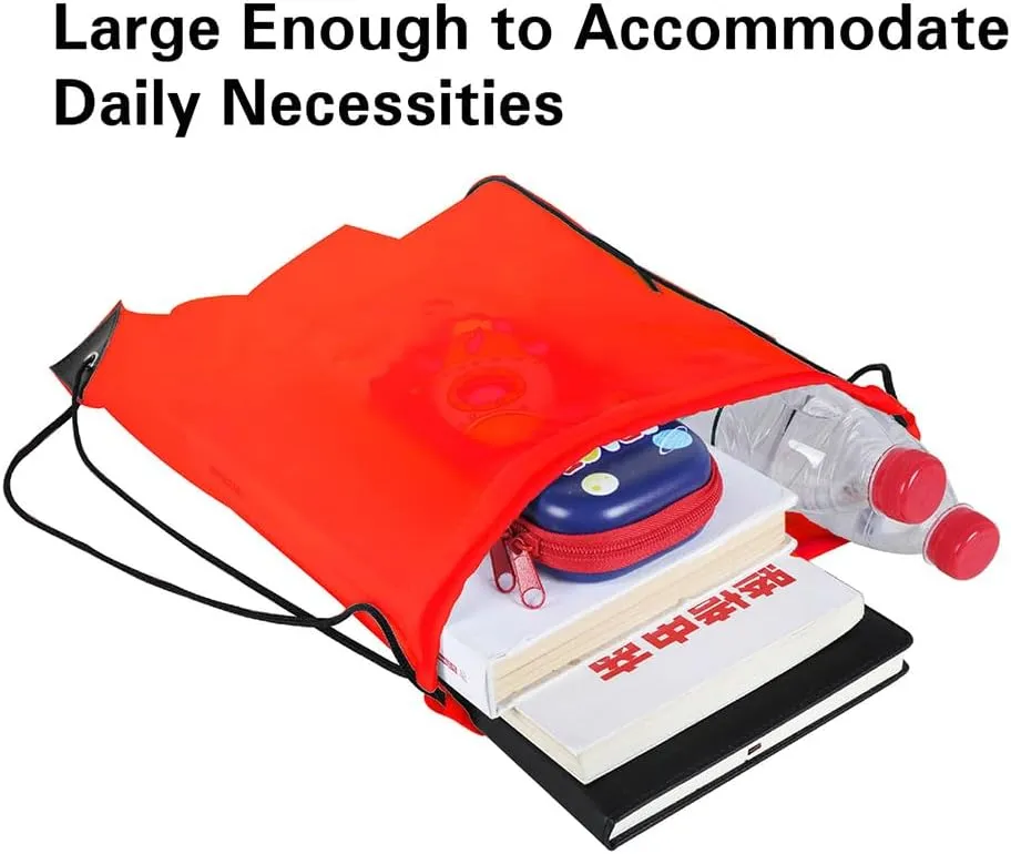 CODOBON 20 Pcs Drawstring Bags, Bulk Drawstring Backpack, Nylon Cinch Draw String Sport Bag, Red