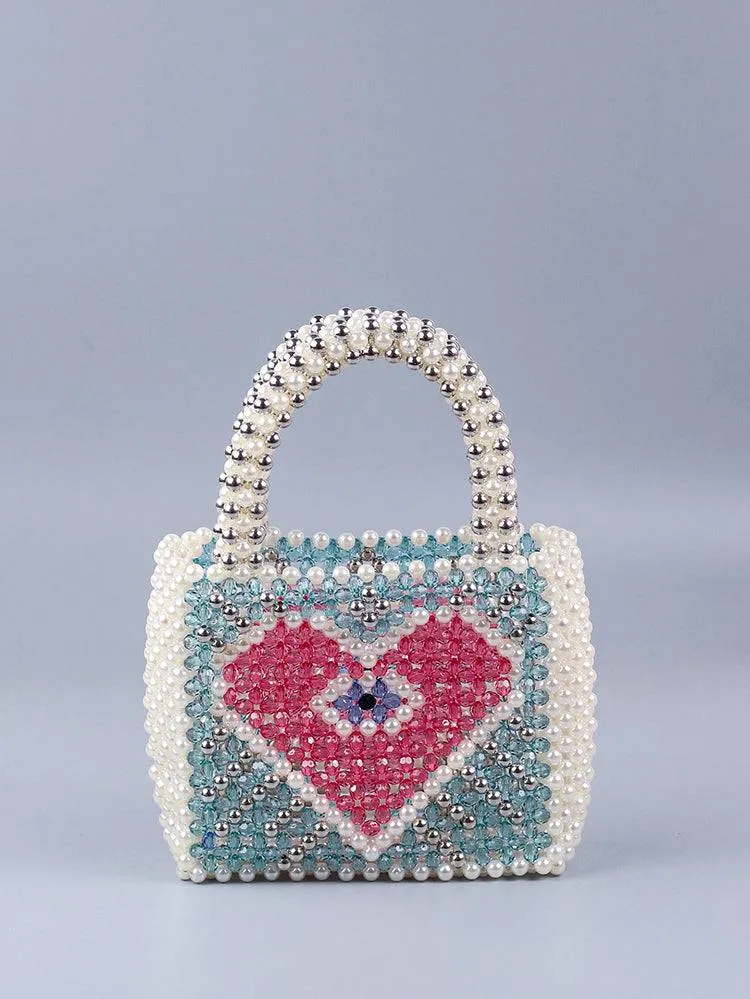 Colorblock Beaded Square Bag