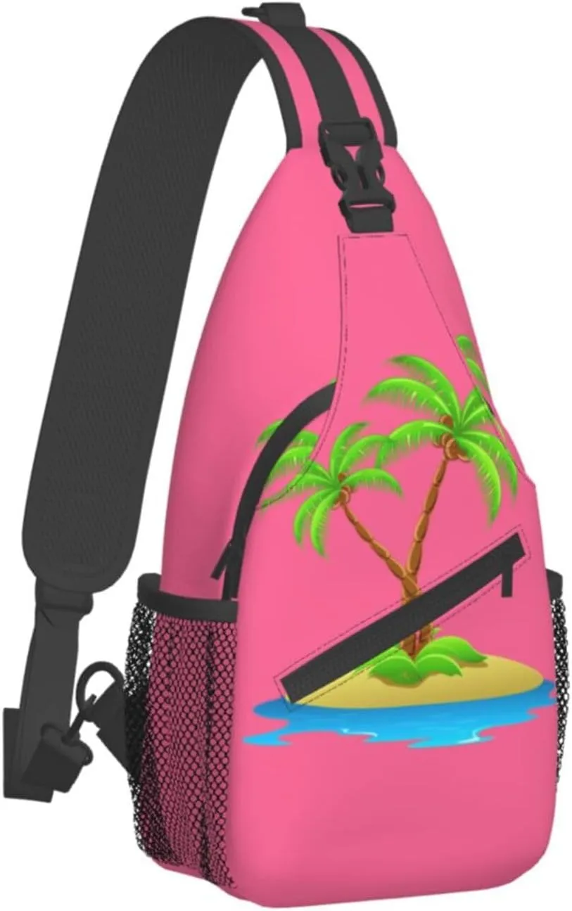 Colorful Dog Paw Print Crossbody Sling Backpack For Women Men,Sling Bag Travel Hiking Chest Bag Daypack