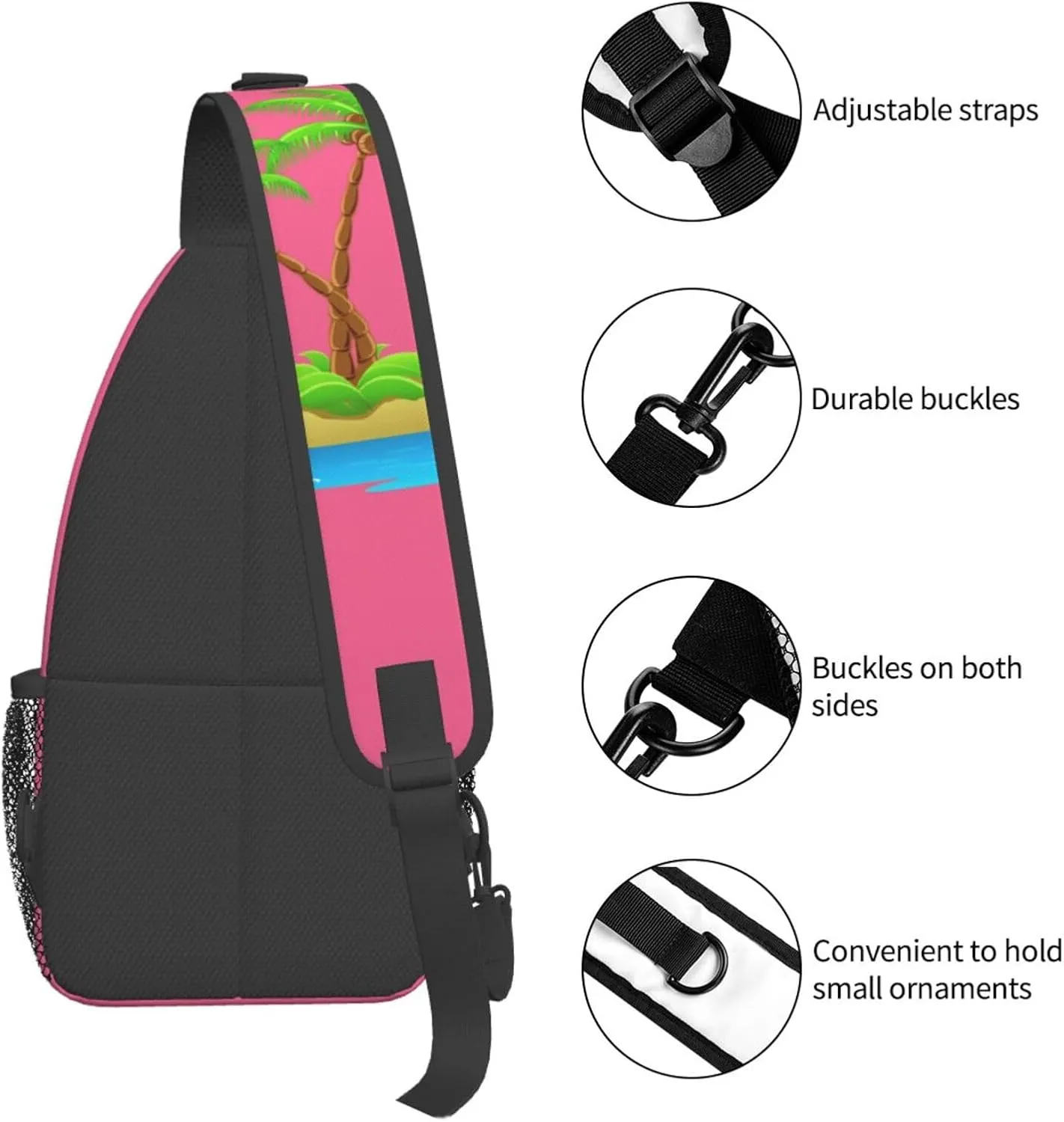 Colorful Dog Paw Print Crossbody Sling Backpack For Women Men,Sling Bag Travel Hiking Chest Bag Daypack