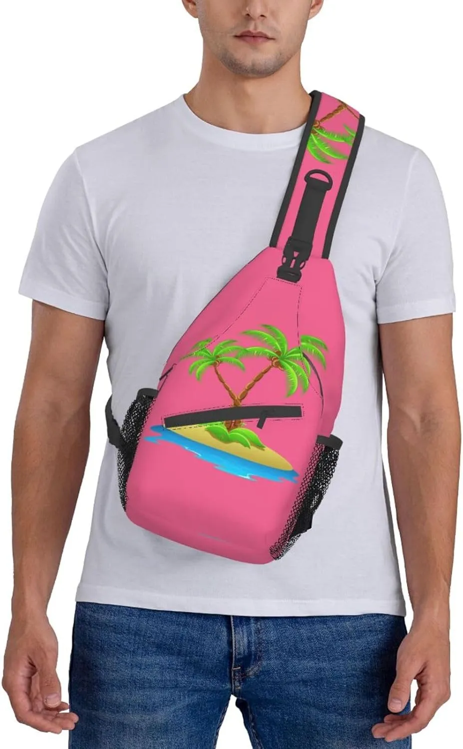 Colorful Dog Paw Print Crossbody Sling Backpack For Women Men,Sling Bag Travel Hiking Chest Bag Daypack