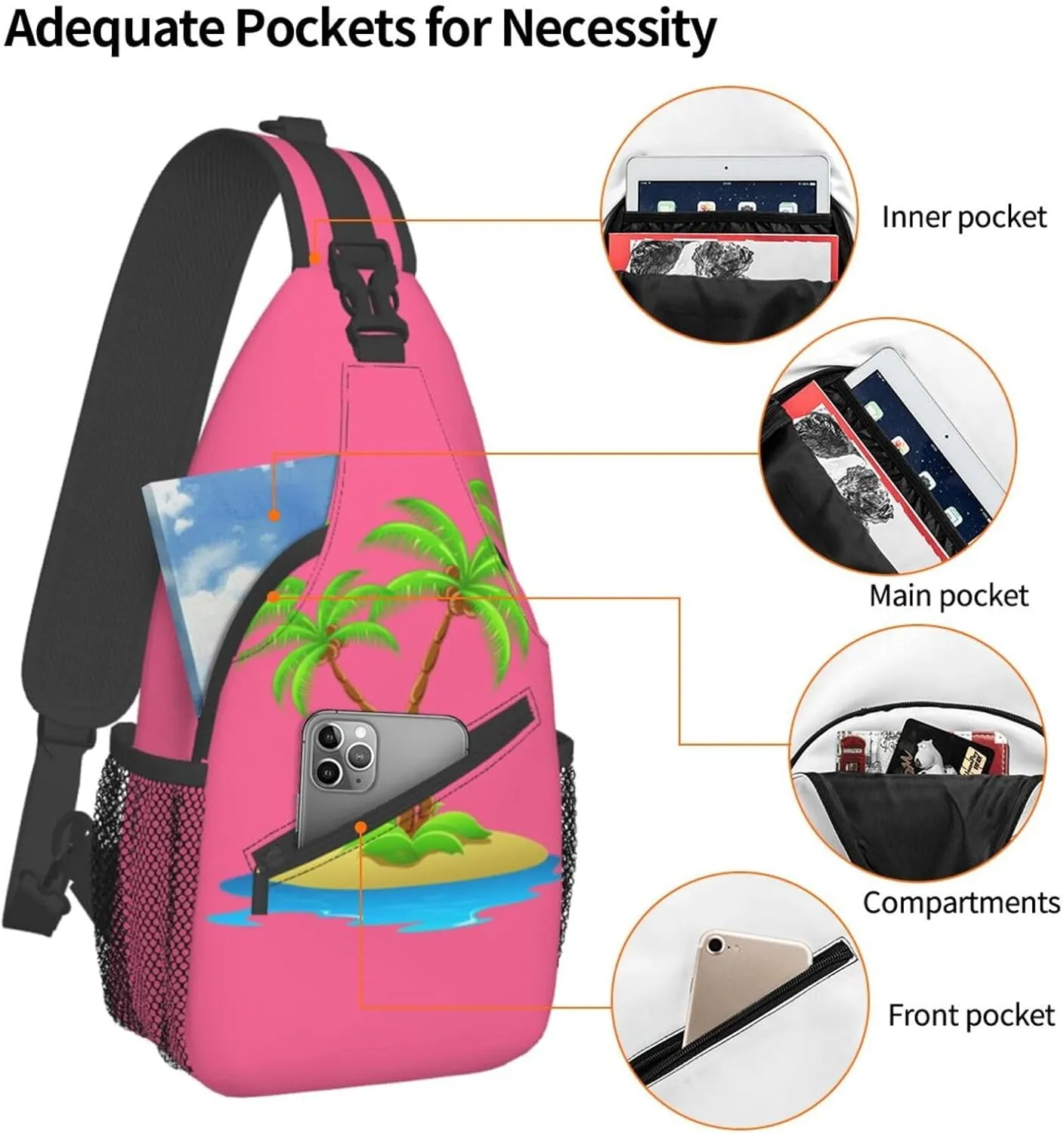 Colorful Dog Paw Print Crossbody Sling Backpack For Women Men,Sling Bag Travel Hiking Chest Bag Daypack