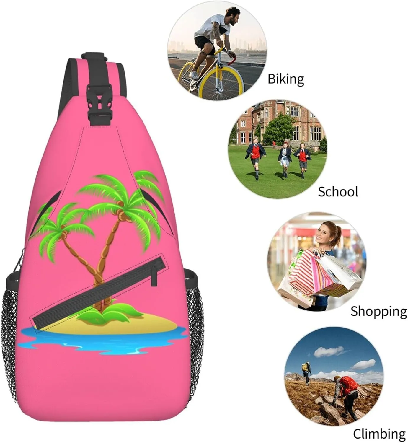 Colorful Dog Paw Print Crossbody Sling Backpack For Women Men,Sling Bag Travel Hiking Chest Bag Daypack