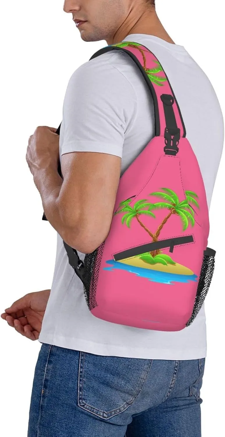 Colorful Dog Paw Print Crossbody Sling Backpack For Women Men,Sling Bag Travel Hiking Chest Bag Daypack