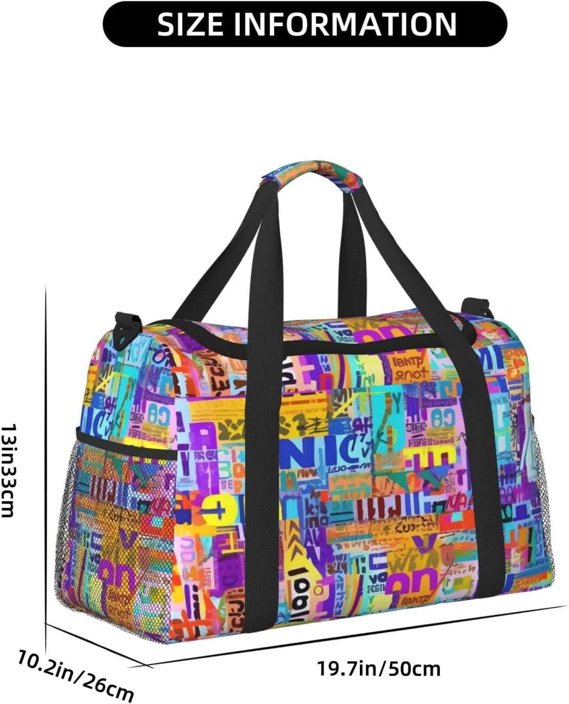 Colorful Graffiti Duffle Bag Foldable Travel Tote Bag Carry On Large Weekender Overnight Bags Waterproof Gym Bag For Women Men