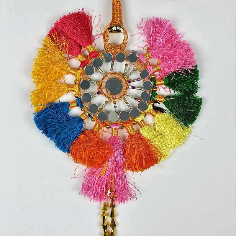Colorful Pakistani sun tassel with mirrorwork
