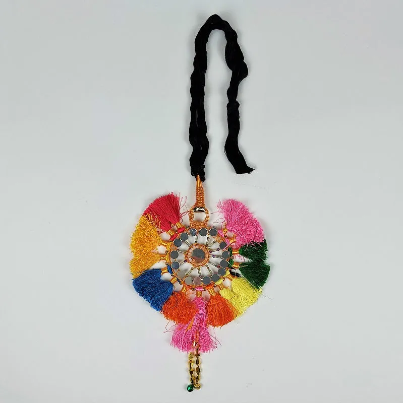 Colorful Pakistani sun tassel with mirrorwork
