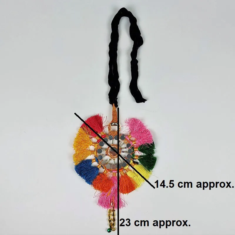 Colorful Pakistani sun tassel with mirrorwork