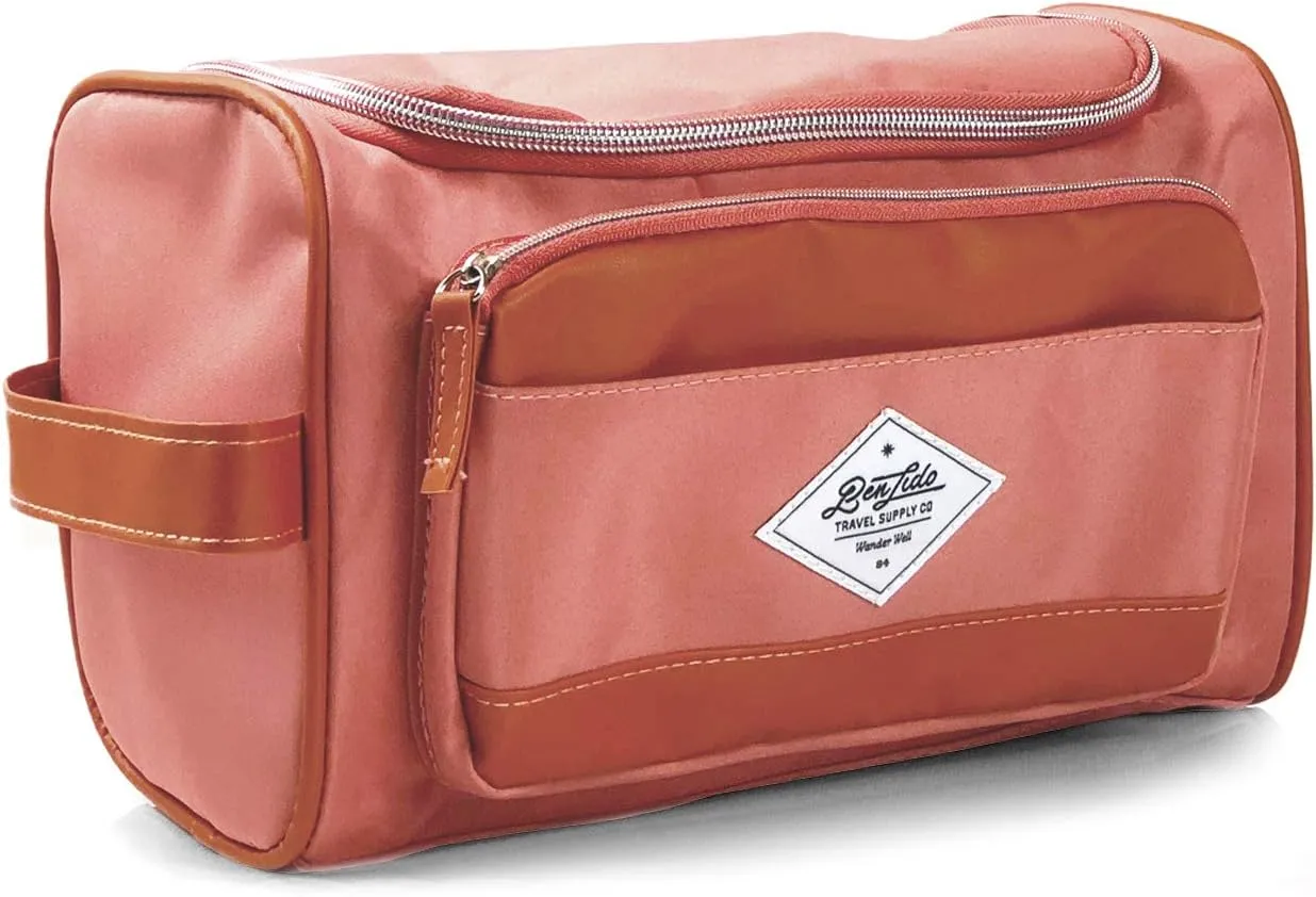 Convenience Kits International Women’s Super Premium 31 pc Travel Kit Featuring: Ensemble of Travel-Size Personal Care Products, Travel Essentials in Large Toiletry Bag (Coral)