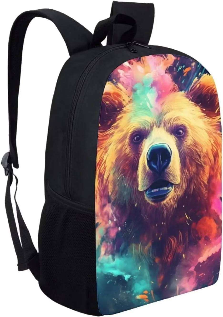 Cool Graffiti Bear School Laptop Backpack Teens Girls Boys Kids School Bags Bookbag Magical Animal Water Resistant College Travel Daypack for Men Women