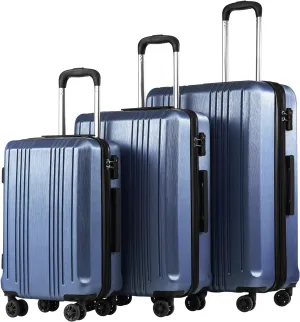 Coolife Luggage Expandable Suitcase PC ABS 3 Piece Set with TSA Lock Spinner 20in24in28in