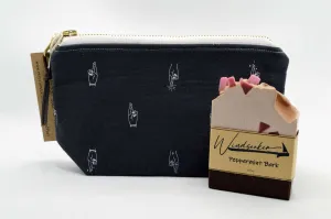 Cosmetic Bag with Pockets - Fingers Crossed