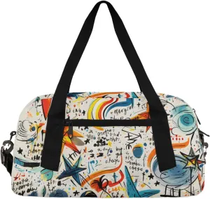 Cosmic Space Graffiti Kids Duffle Bag Boys Girls Small Sport Dance Gym Bag for Overnight Travel Weekender Carry On