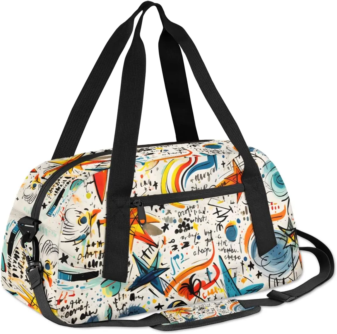 Cosmic Space Graffiti Kids Duffle Bag Boys Girls Small Sport Dance Gym Bag for Overnight Travel Weekender Carry On