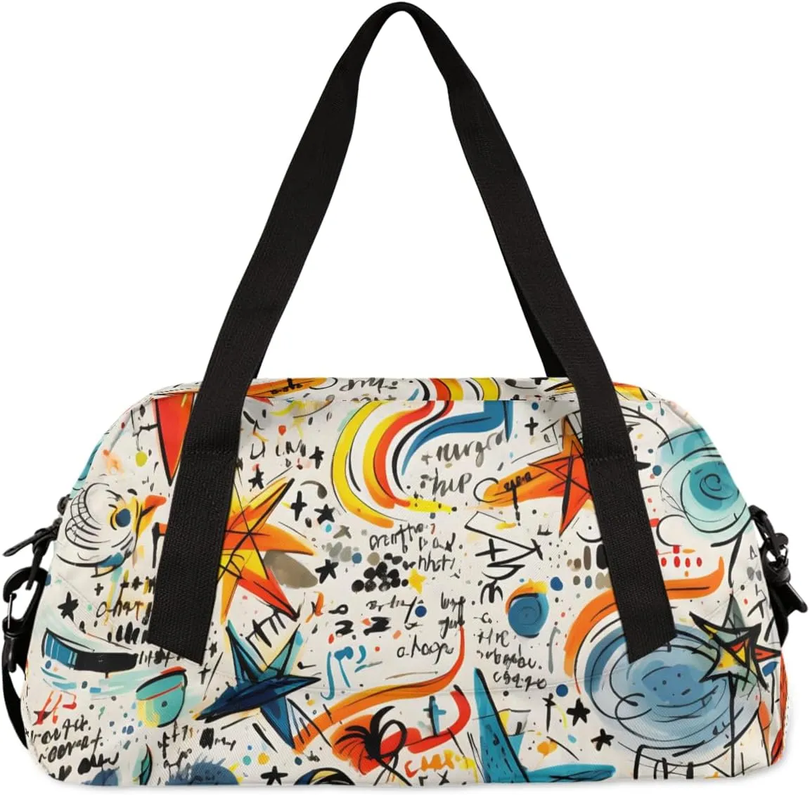 Cosmic Space Graffiti Kids Duffle Bag Boys Girls Small Sport Dance Gym Bag for Overnight Travel Weekender Carry On