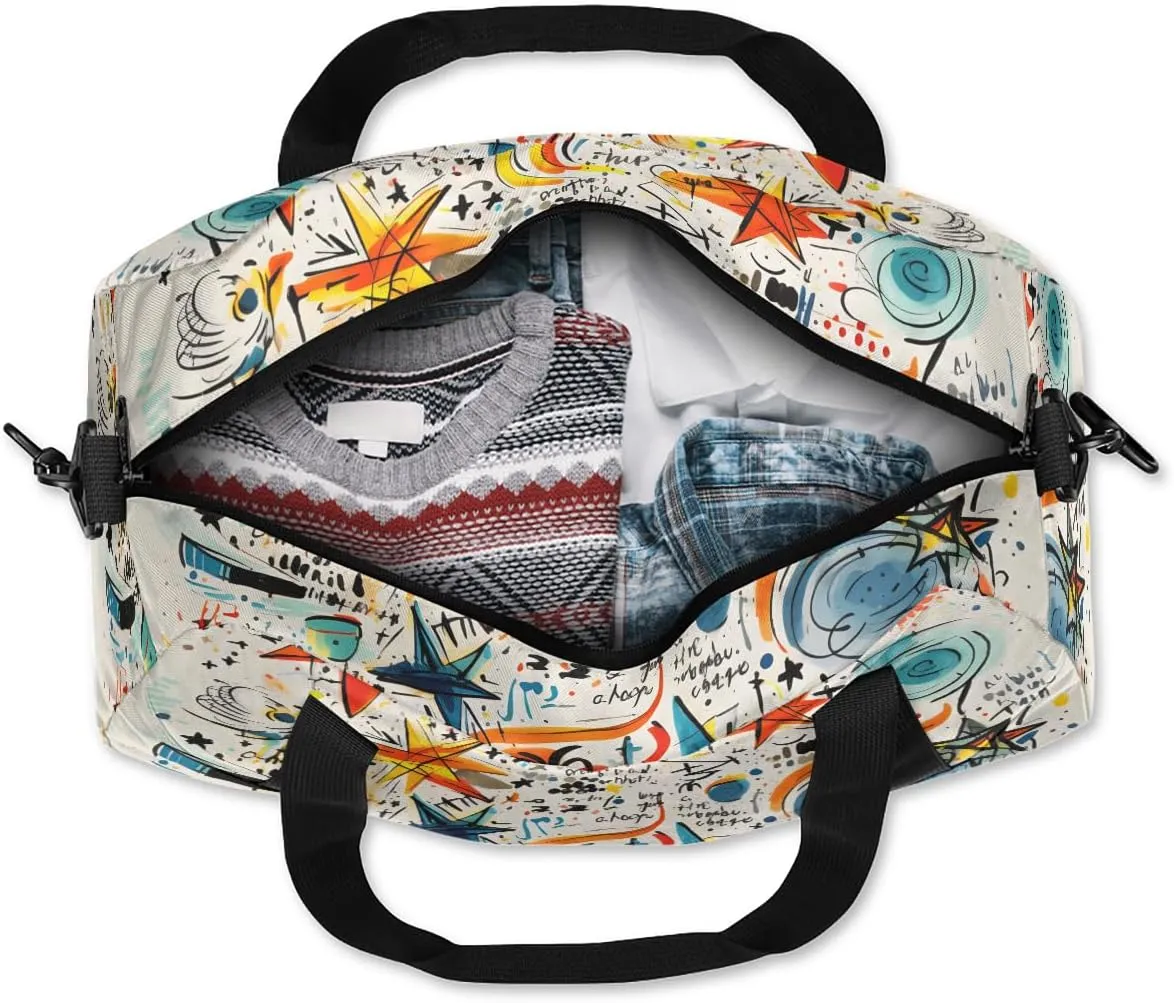 Cosmic Space Graffiti Kids Duffle Bag Boys Girls Small Sport Dance Gym Bag for Overnight Travel Weekender Carry On