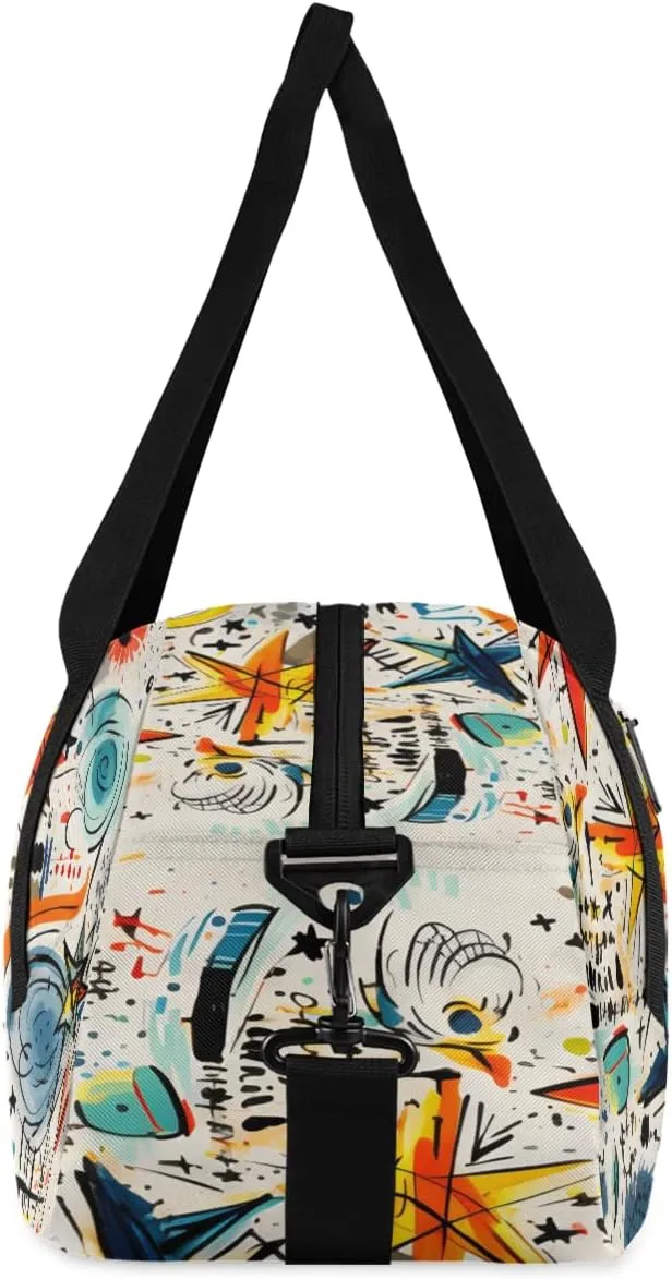 Cosmic Space Graffiti Kids Duffle Bag Boys Girls Small Sport Dance Gym Bag for Overnight Travel Weekender Carry On