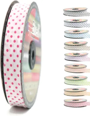 Cotton Fold Bias Binding Tape - 3/4 Inches (20mm) Wide - 27 Yards - Polka Dots Single Fold Cotton Fold Bias Binding Tape for Sewing Clothing DIY Pink B2
