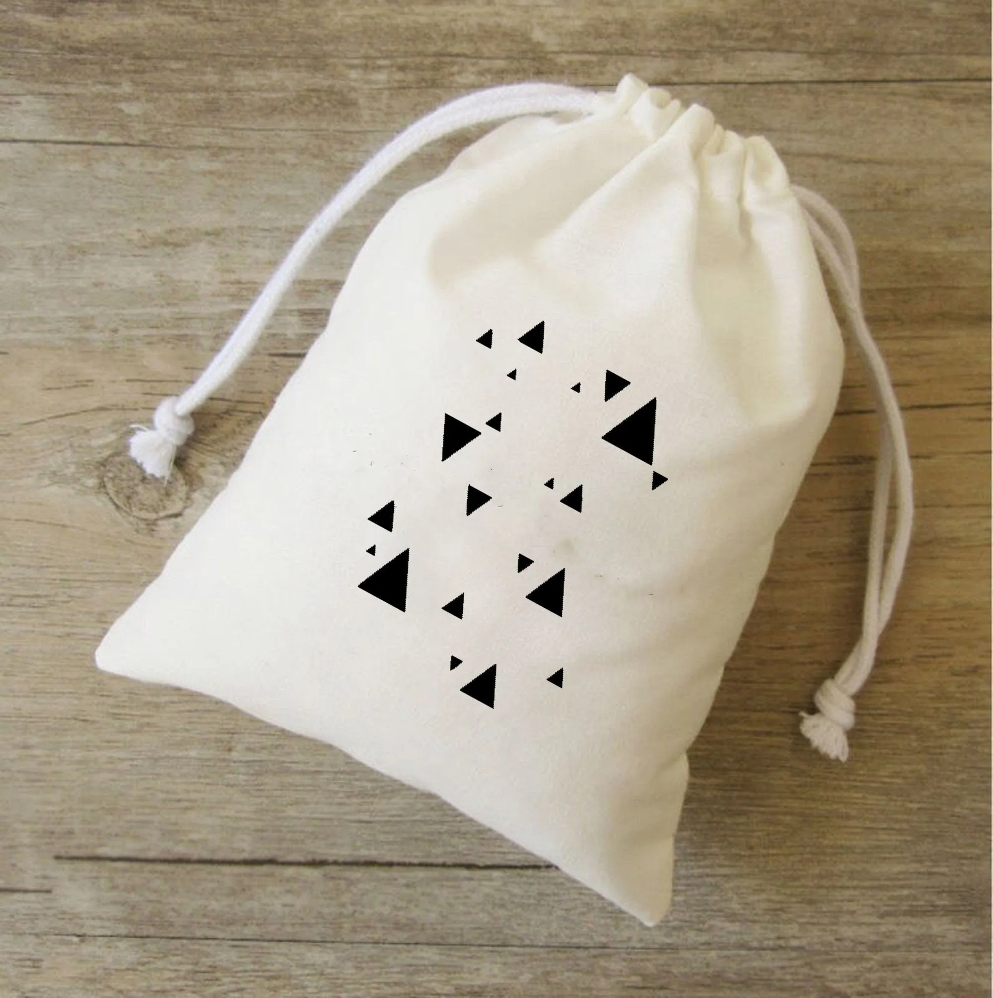Cotton Gift Bag, Personalised Cotton Drawstring Bag, Custom bag, Canvas bag, Custom Geometric Design, Custom Shape printed bag
