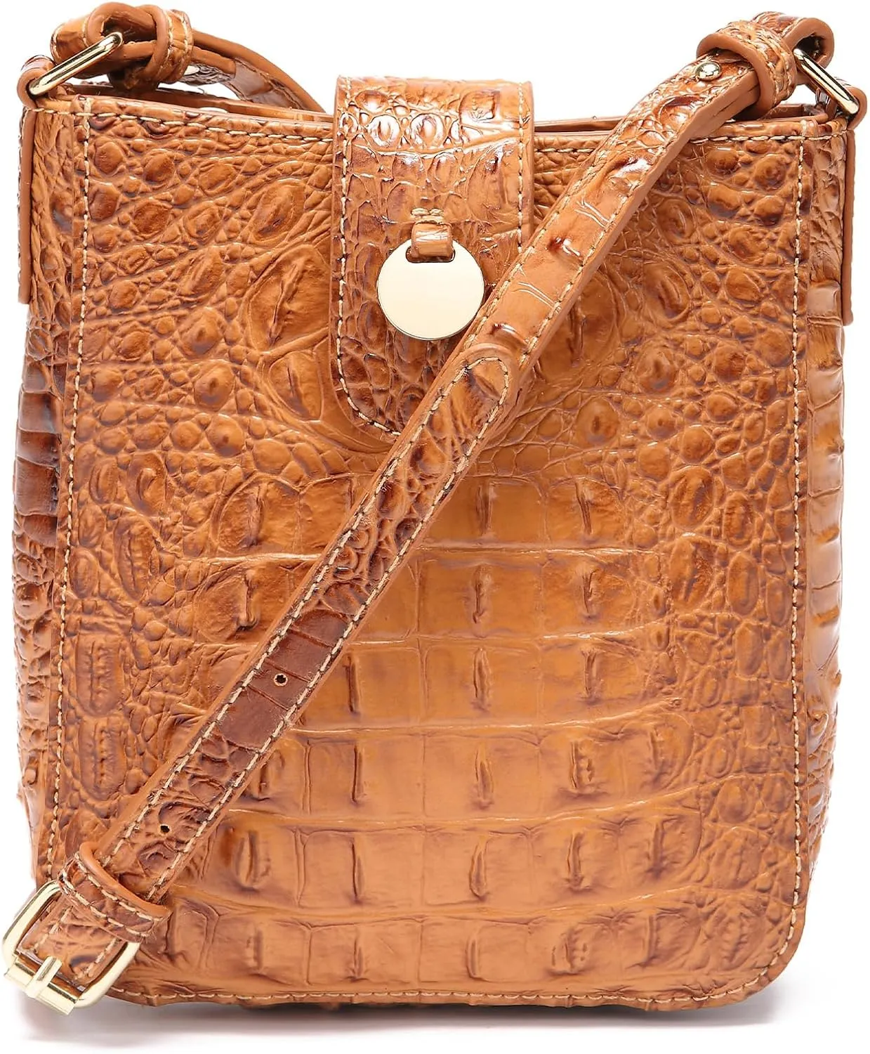 Crocodile Embossed Small Crossbody Bag Fashionable Magnetic Buckle Decoration Shoulder Women's Luxury Wallet