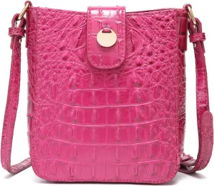 Crocodile Embossed Small Crossbody Bag Fashionable Magnetic Buckle Decoration Shoulder Women's Luxury Wallet