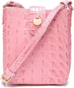 Crocodile Embossed Small Crossbody Bag Fashionable Magnetic Buckle Decoration Shoulder Women's Luxury Wallet