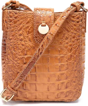 Crocodile Embossed Small Crossbody Bag Fashionable Magnetic Buckle Decoration Shoulder Women's Luxury Wallet