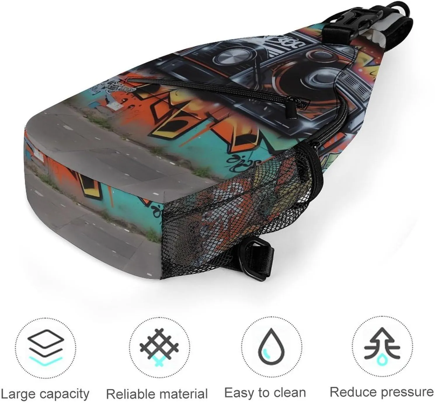 Crossbody Bag for Women Men Chest Bag Light Blue Pizza Slice Sling Bag Crossbody Shoulder Bag Sling Backpack