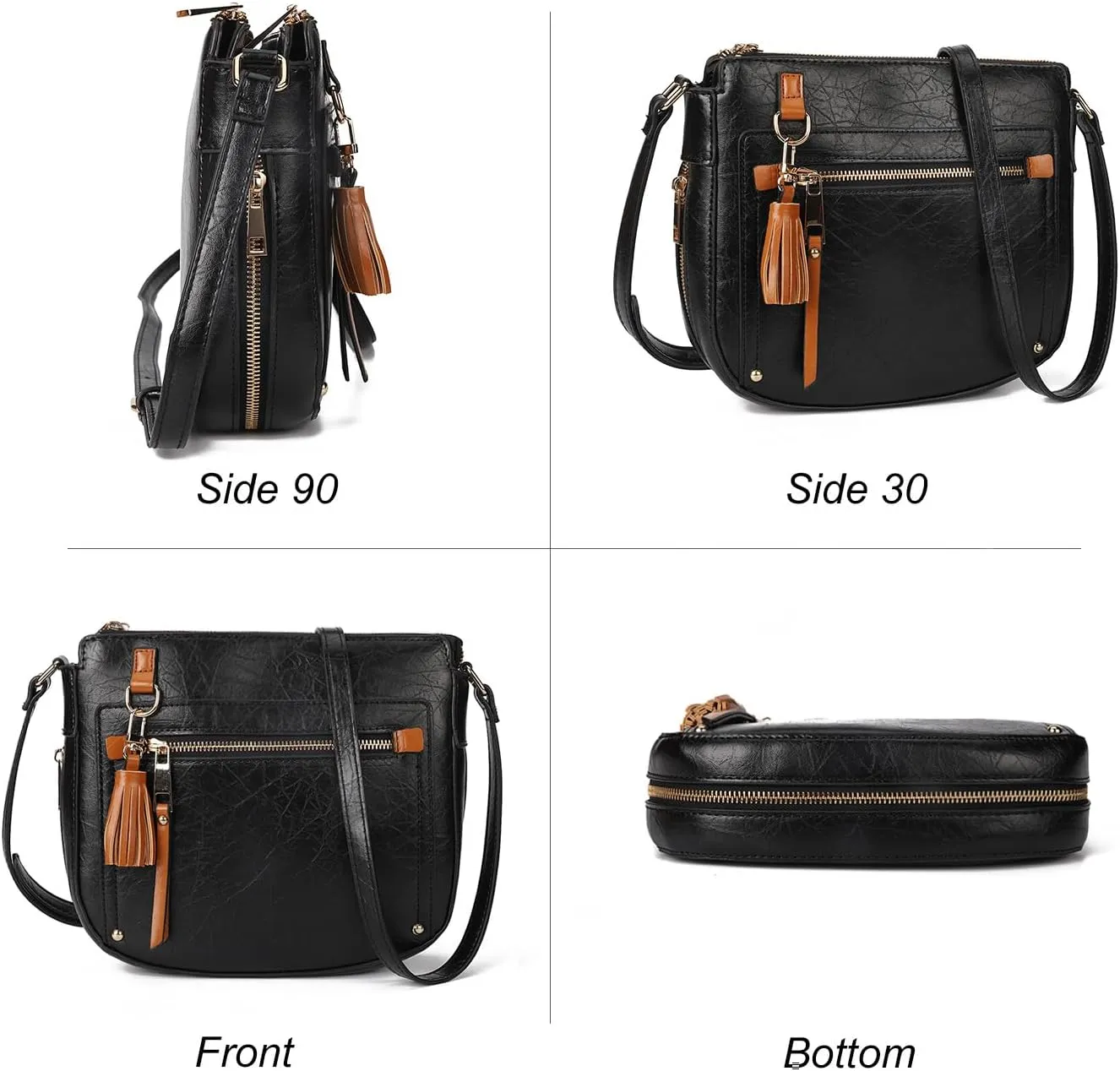 Crossbody Bags for Women Small Pu Leather Over the Shoulder Purses and Flap Cross Body Handbags with Multi Pockets…