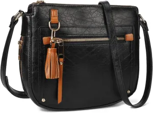 Crossbody Bags for Women Small Pu Leather Over the Shoulder Purses and Flap Cross Body Handbags with Multi Pockets…