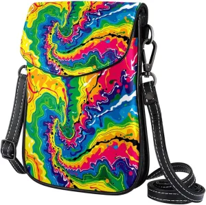 Crossbody Bags for Women,Crossbody Bag Men,Small Sling Bag,Colorful Picture Rainbow Swirl,Crossbody Purse