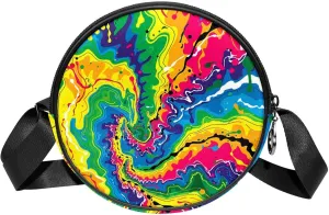 Crossbody Bags for Women,Crossbody Bag Men,Small Sling Bag,Colorful Picture Rainbow Swirl,Crossbody Purse