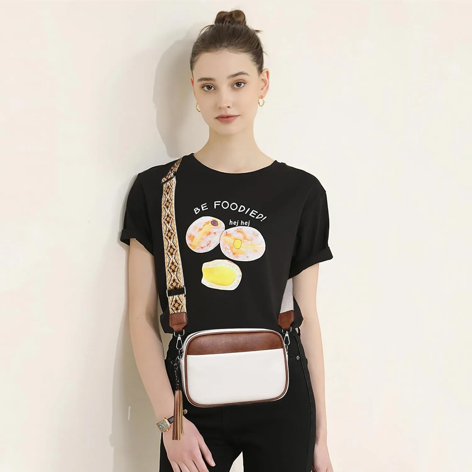Crossbody Bags for Women,Trendy Vegan Leather Crossbody Purse Shoulder Handbags with RFID Card Slots & Tassel