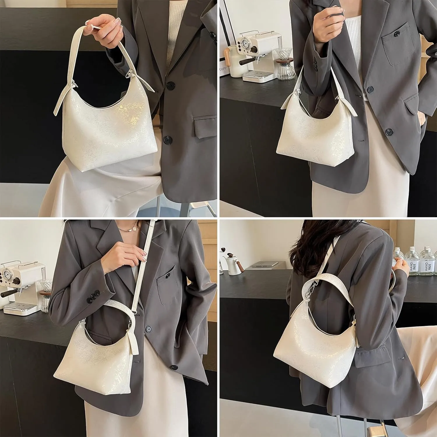 Crossbody Purses for Women Trendy Hobo Bag Vegan Leather Shoulder Hand Bag Hobo Guitar Strap Purse Satchel Bags