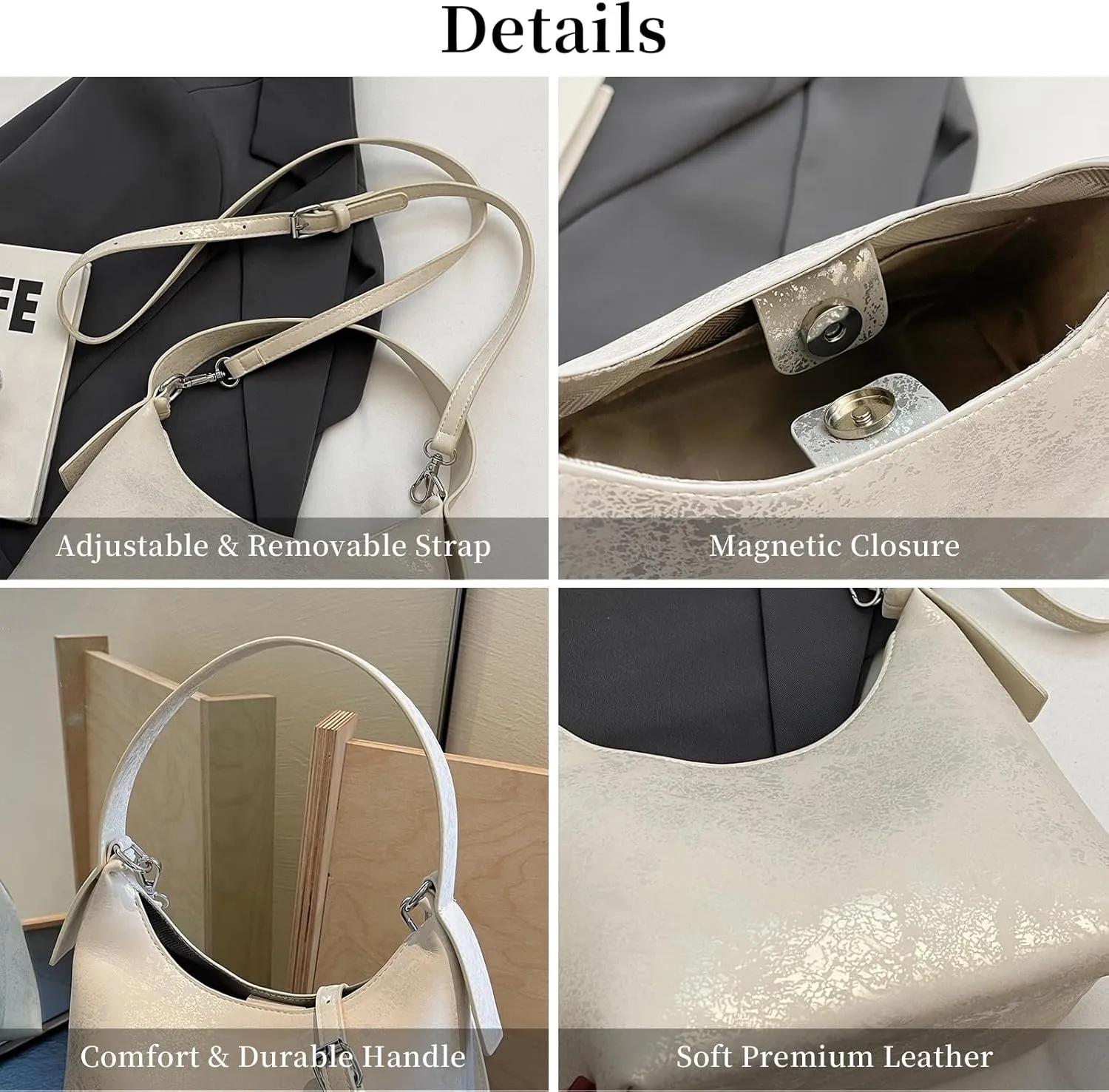 Crossbody Purses for Women Trendy Hobo Bag Vegan Leather Shoulder Hand Bag Hobo Guitar Strap Purse Satchel Bags