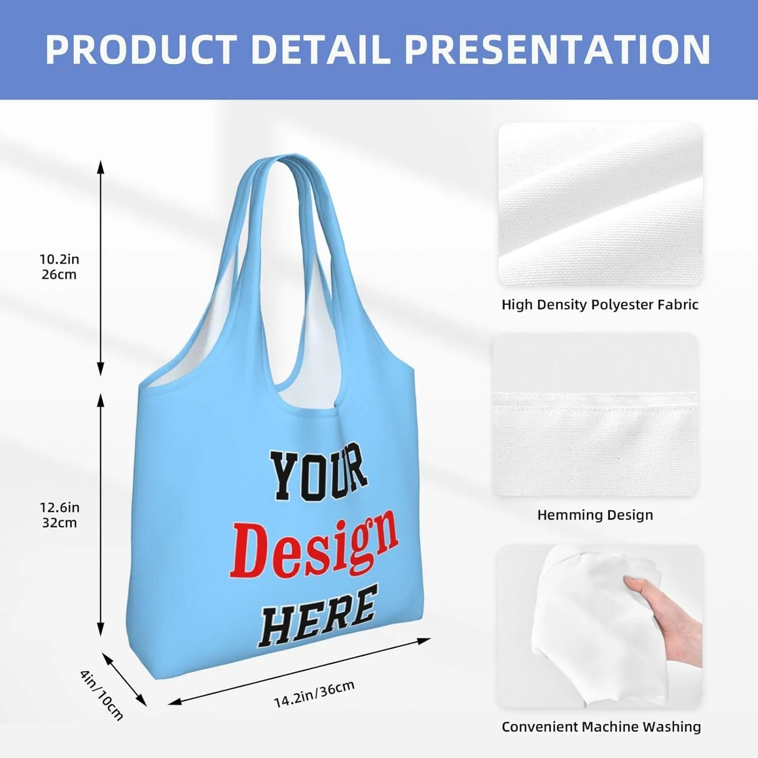 Custom Canvas Tote Bag Personalized Tote Bag For Women Men Custom Bags With Your Logo Image Text Name Customized Gifts