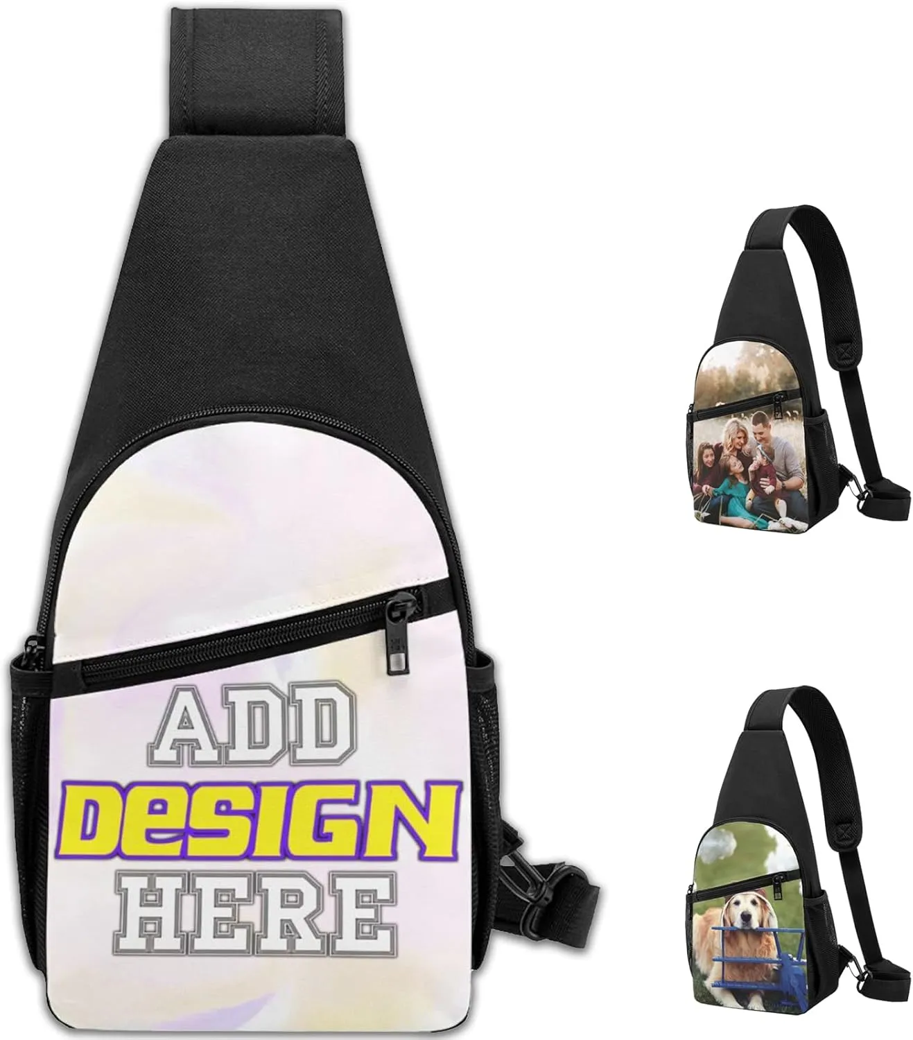 Custom Sling Bag Add Your Personalized Photo Text Logo Crossbody Sling Backpack Portable Chest Bag for Men Outdoor Travel (Style3)