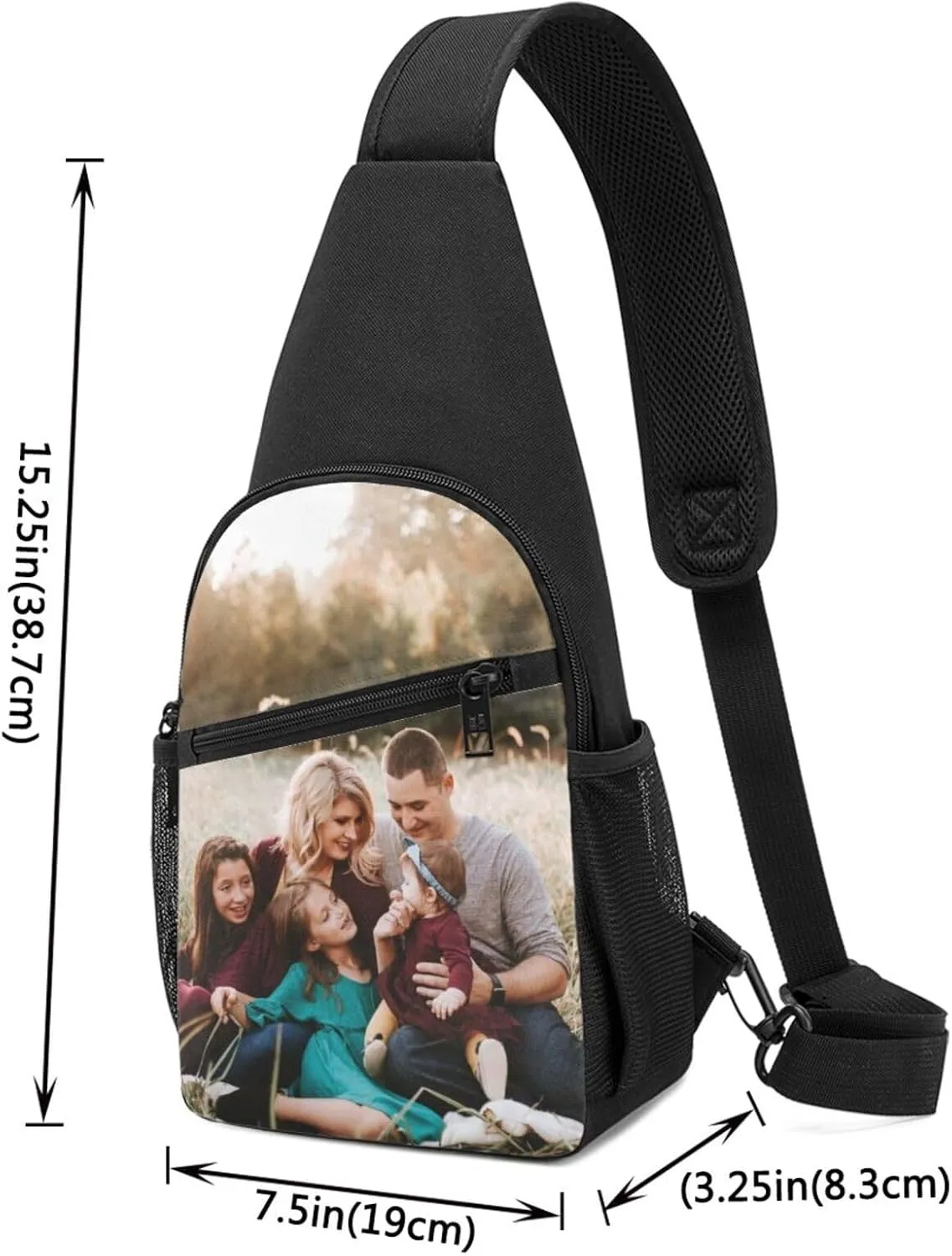 Custom Sling Bag Add Your Personalized Photo Text Logo Crossbody Sling Backpack Portable Chest Bag for Men Outdoor Travel (Style3)