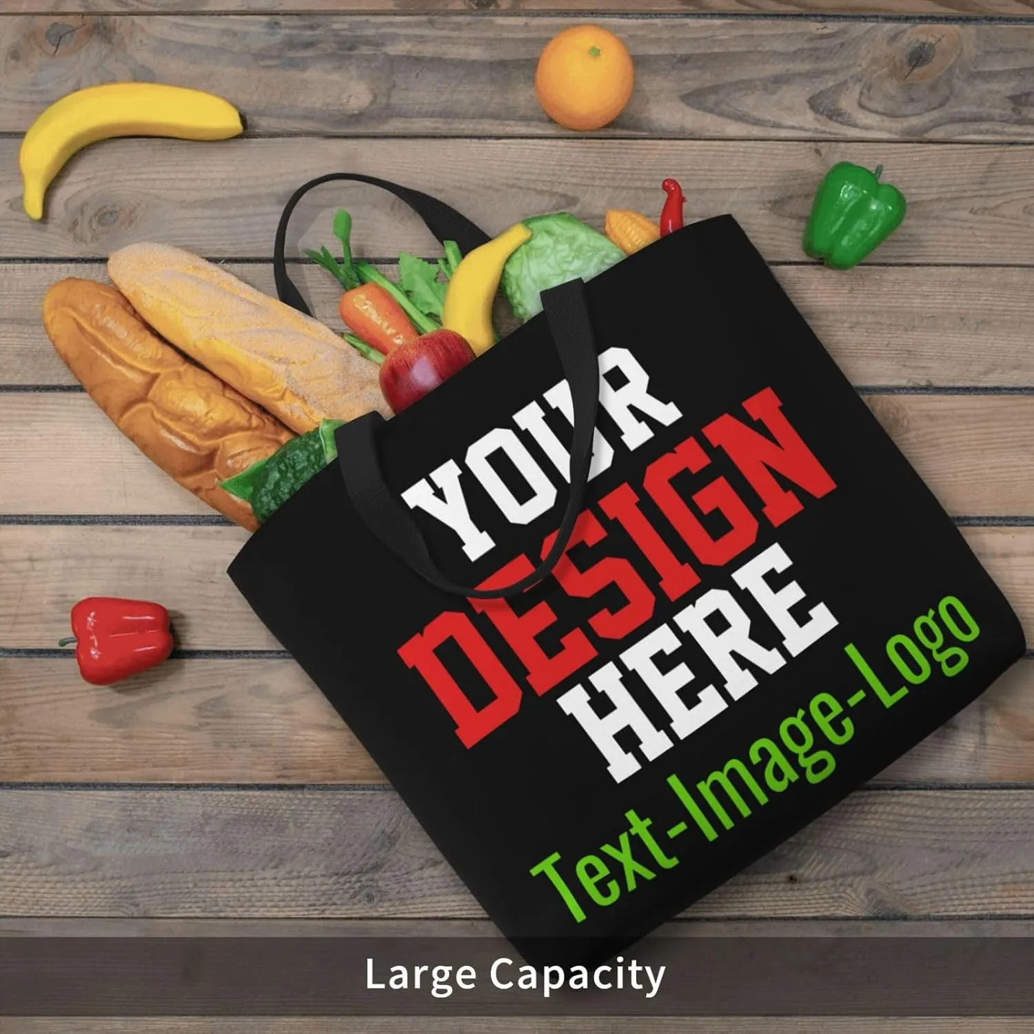 Custom Tote Bag Design Your Own Text Photo Logo Personalized Tote Bag Shoulder Handbag Large Capacity for Men Women